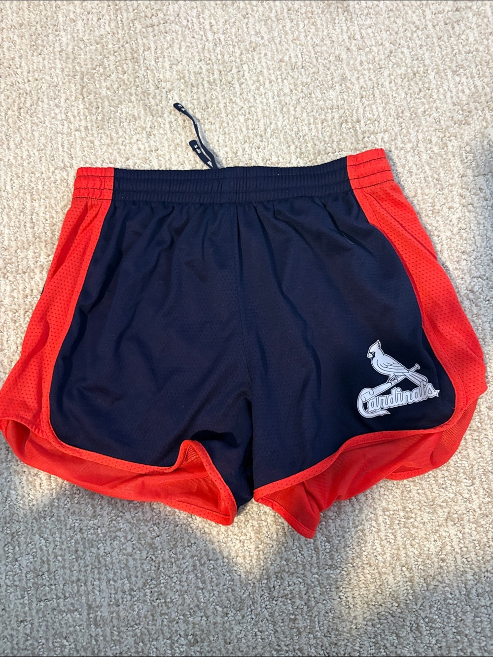 PINK Victoria's Secret Navy Athletic Shorts with Red Trim - Cardinals Patch